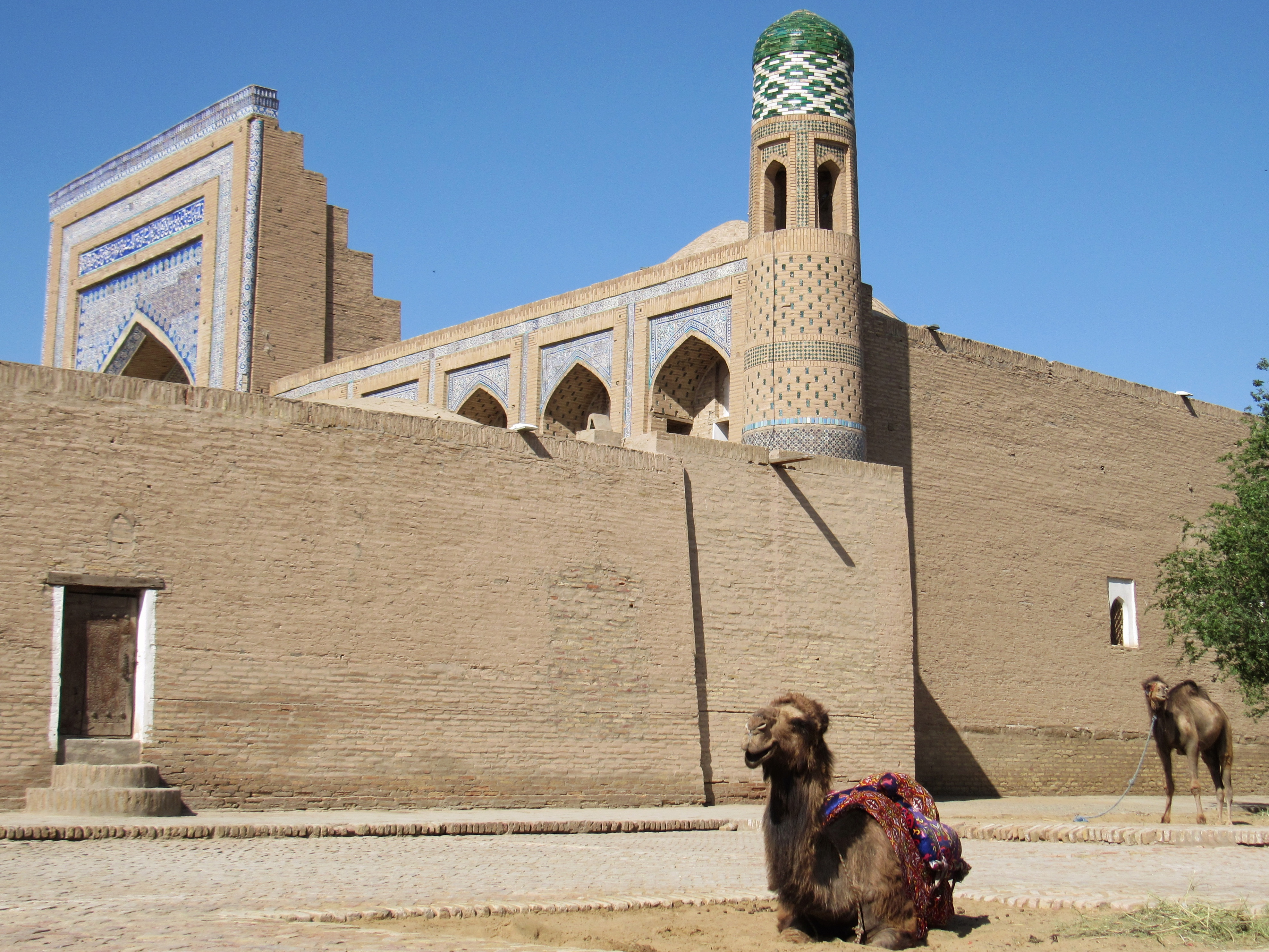 Buildings and camels in Khiva