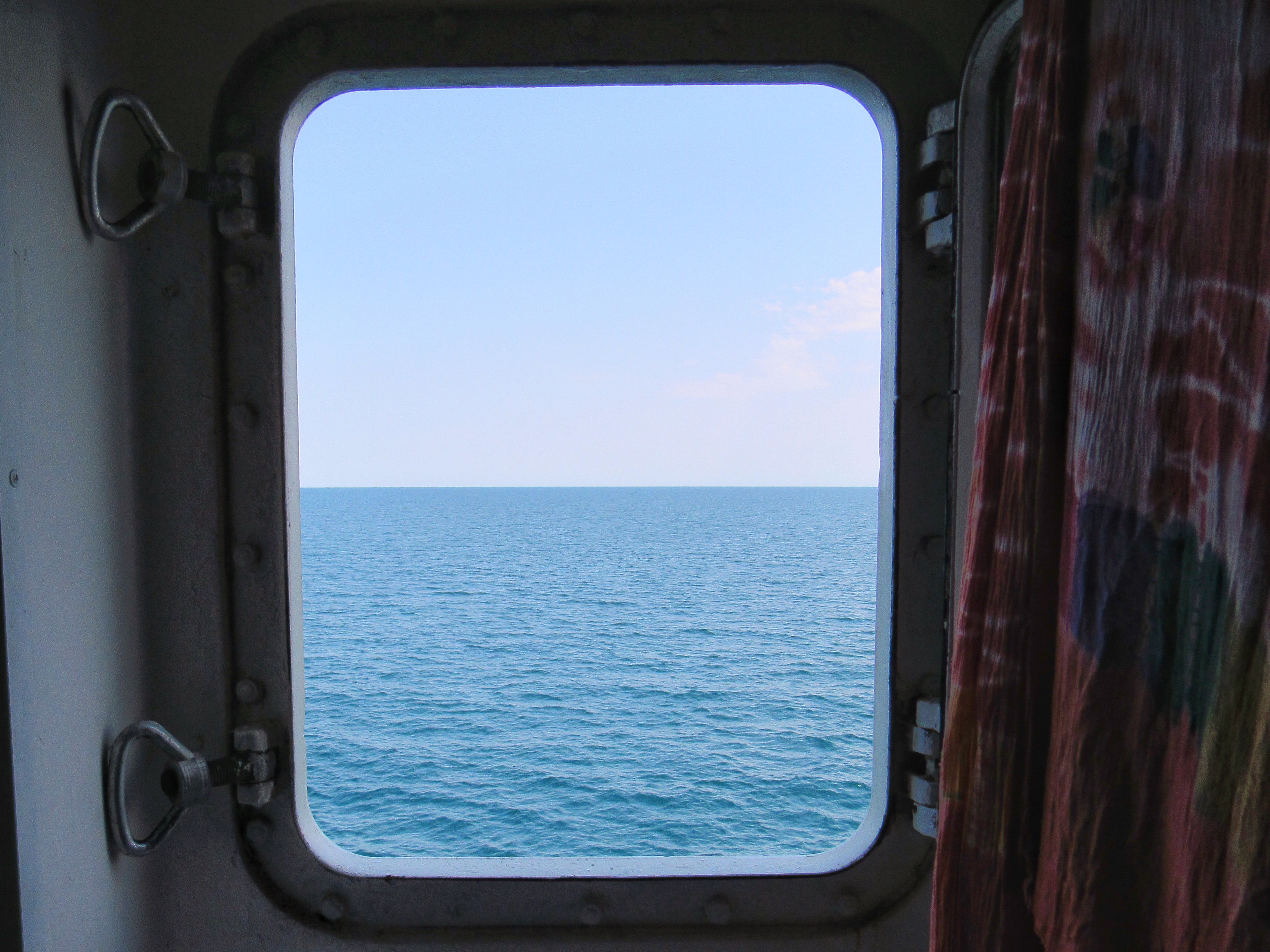 View through the ferry cabin window