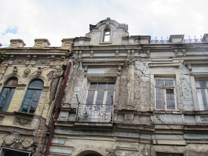 Crumbling old buildings in Tbilisi 